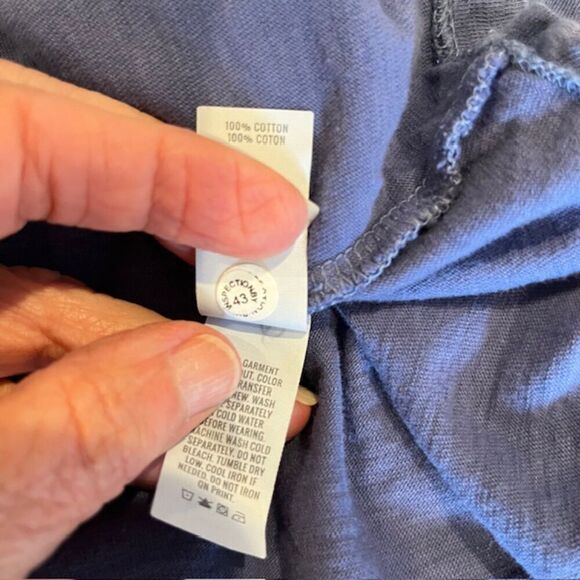 Aerie "Oh What Fun" Slub Tee 100% Cotton Blue Long Sleeve Men's Size Medium - Picture 8 of 10